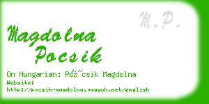 magdolna pocsik business card